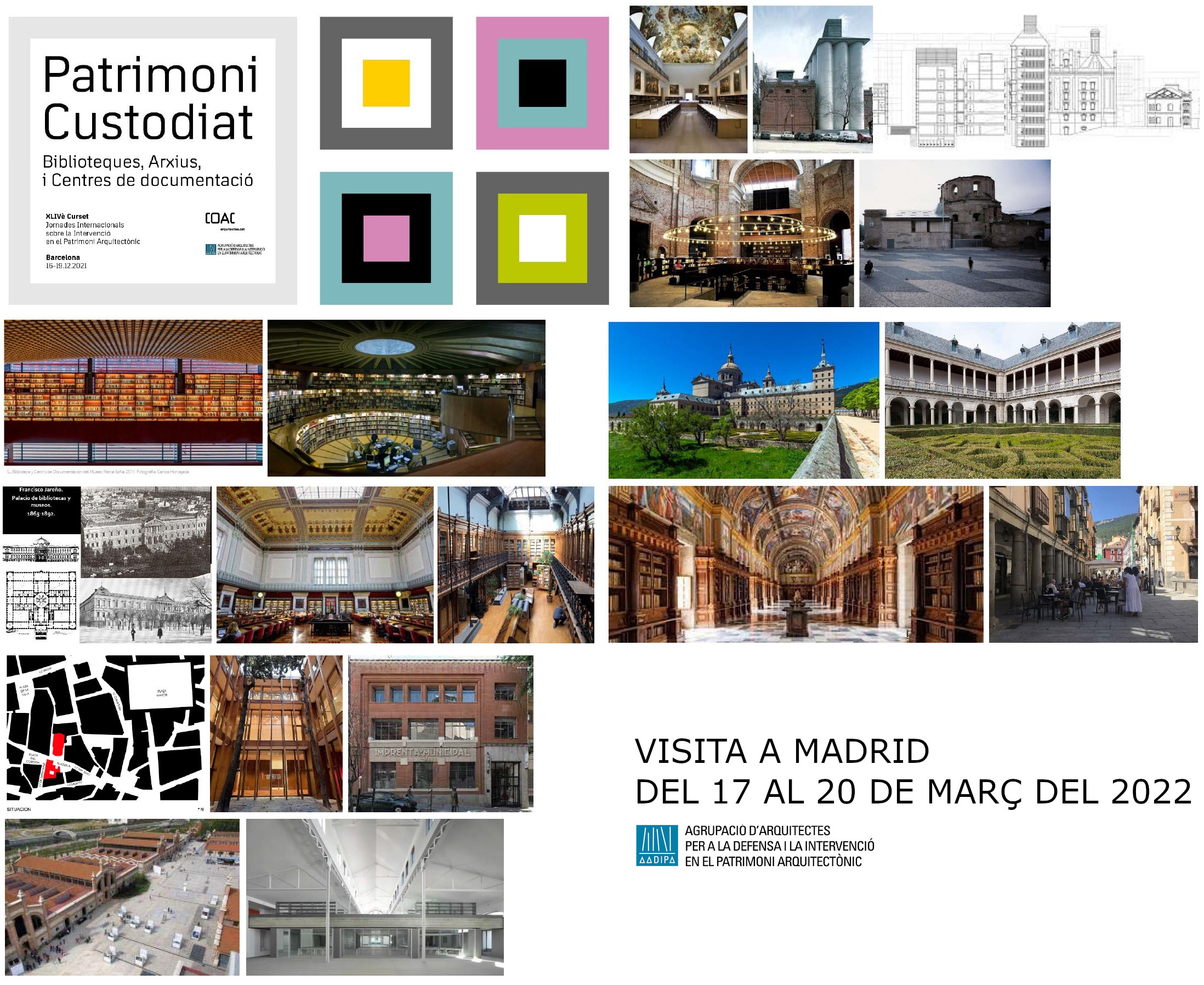 Visita-viatge del XLIVè Curset: Patrimoni Custodiat. Biblioteques, Arxius i Centres de Documentació ortida a Madrid